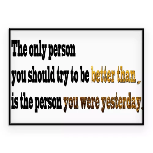 Poster  Typographie avec une touche dorée sur le développement personnel