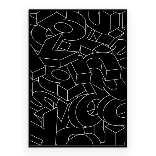 Poster  Lettres noires spatiales dans le chaos