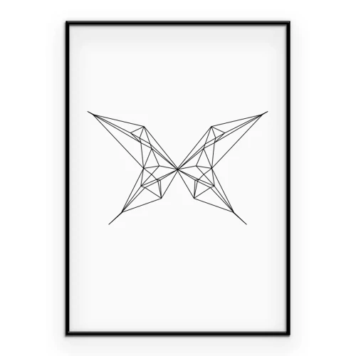 Poster  Dessin abstrait d'ailes de papillon