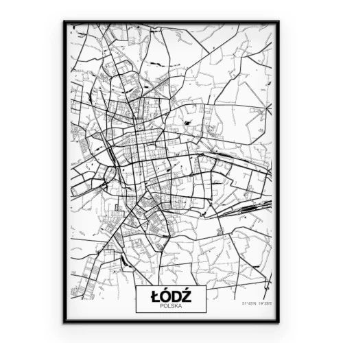 Poster  Plan détaillé de la ville de Łódź