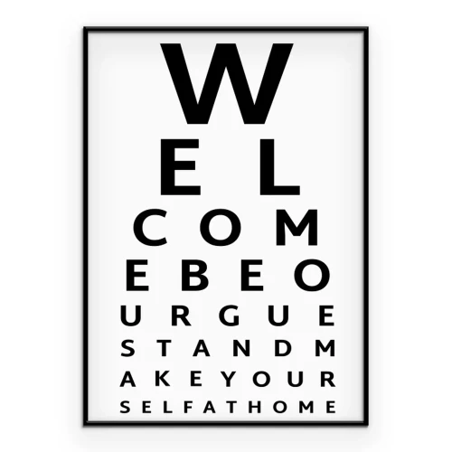 Poster  Tableau optométrique avec bienvenue