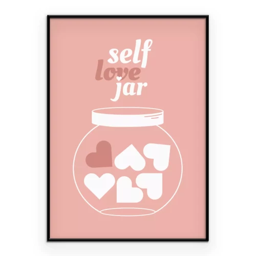 Poster  Illustration pastel d'un pot orné d'un motif d'amour-propre