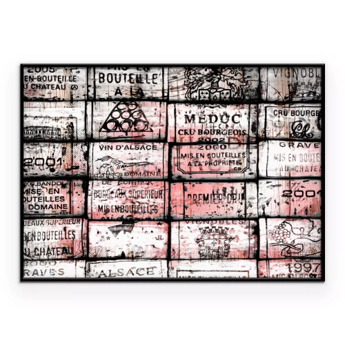 Poster  Collage de bouchons de vin vintage