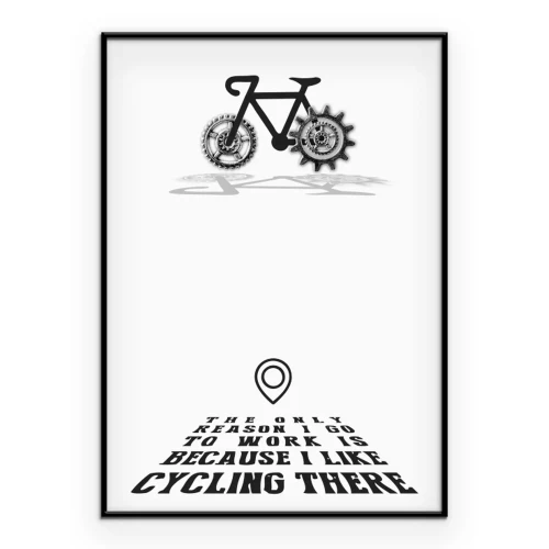 Poster  Vélo illustré et inscription en anglais