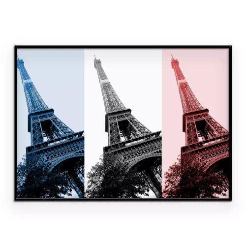 Poster  Photo en trois couleurs de la Tour Eiffel