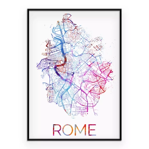 Poster  Carte artistique de la ville de Rome