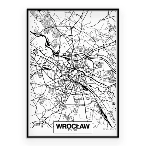 Poster  Plan de rue en noir et blanc de Wrocław