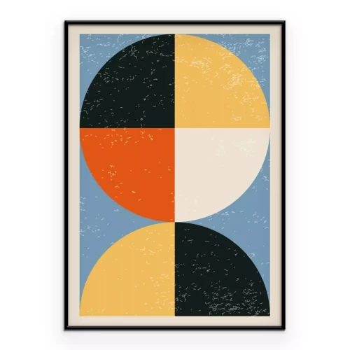 Poster  Cercles dans une composition abstraite inspirée du Bauhaus