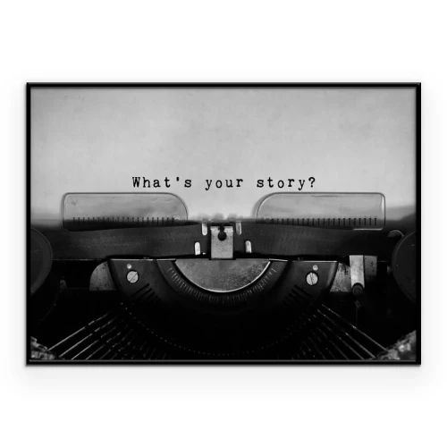 Poster  Machine à écrire vintage en noir et blanc