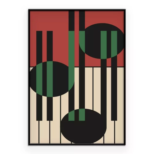 Poster  Illustration musicale avec des notes et un piano