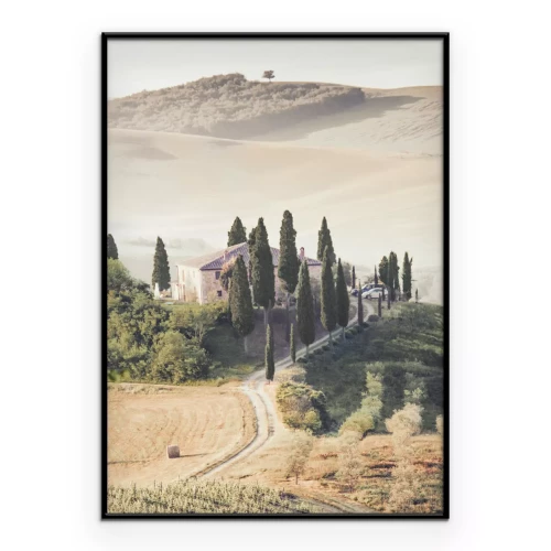 Poster  Paysage italien maison en Toscane