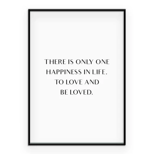 Poster  Citation minimaliste sur le bonheur et l'amour