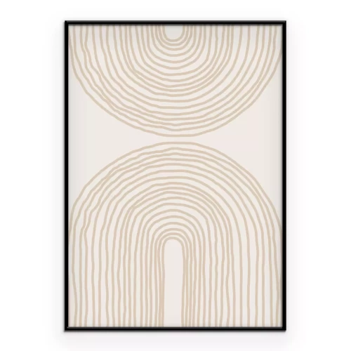 Poster  Arcos geométricos abstractos sobre fondo beige