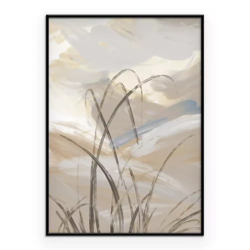 Poster  Paysage abstrait, nature, herbe