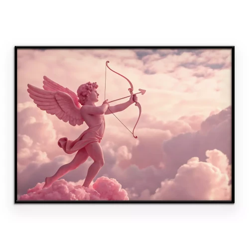 Poster  Amor Arrow Love Clouds rose style romantique