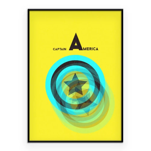 Poster  Logo de Captain America sur fond bleu