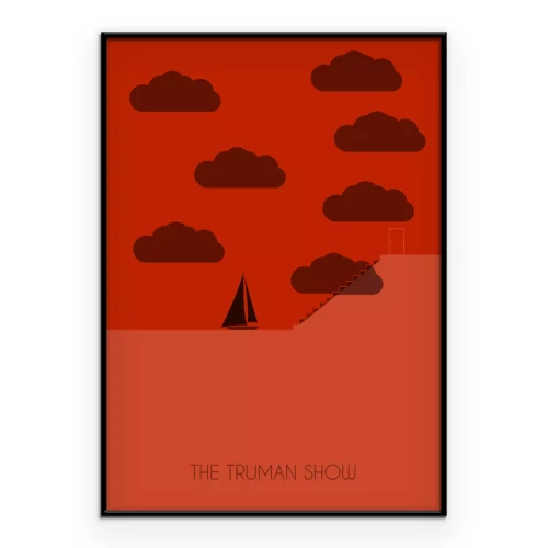 Poster  L'inscription « The Truman Show » et un voilier se détachant sur les nuages