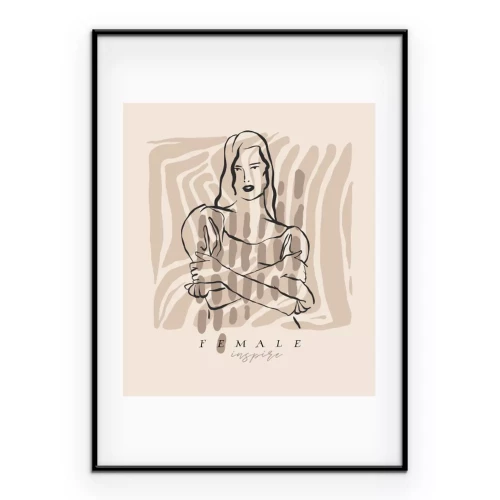 Poster  Femme dans un décor abstrait illustration