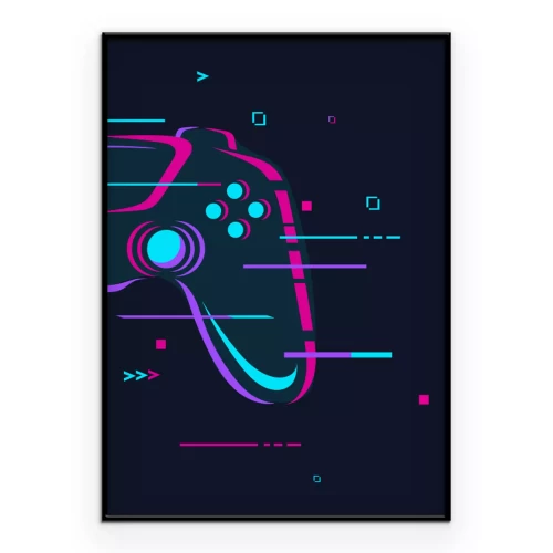 Poster  Joystick de jeu abstraction colorée