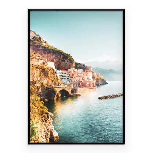 Poster  Côte montagneuse d’Amalfi paysage avec la mer