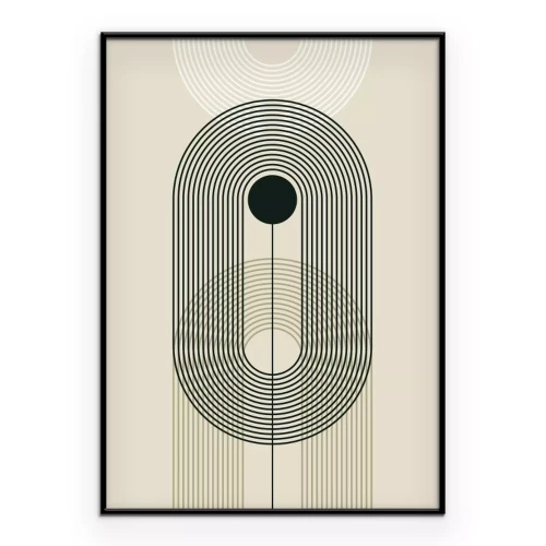 Poster  Abstraction formes géométriques arches noires et blanches