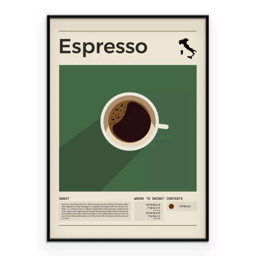 Poster  Illustration moderne avec café espresso