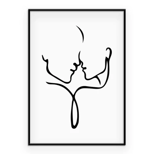 Poster  Retrato en línea de una pareja enamorada