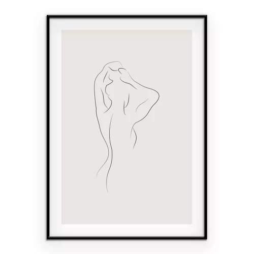 Poster  Silhouette féminine en style line art