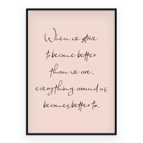 Poster  Citation minimaliste sur fond rose