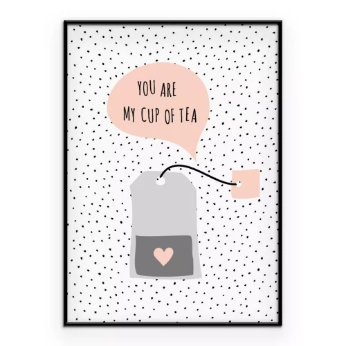 Poster  Thé avec une jolie inscription