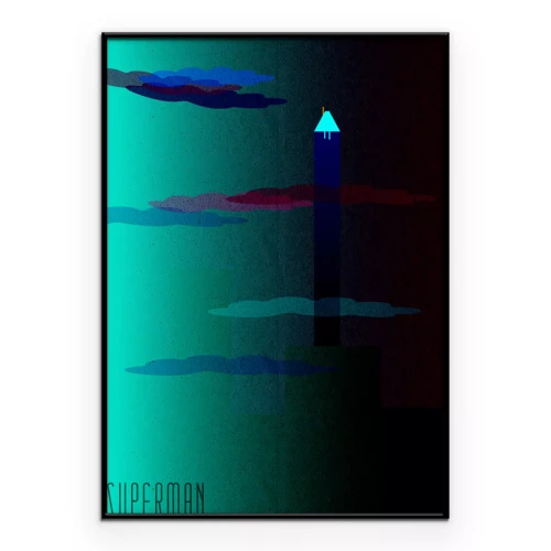 Poster  Une version minimaliste et colorée de Superman
