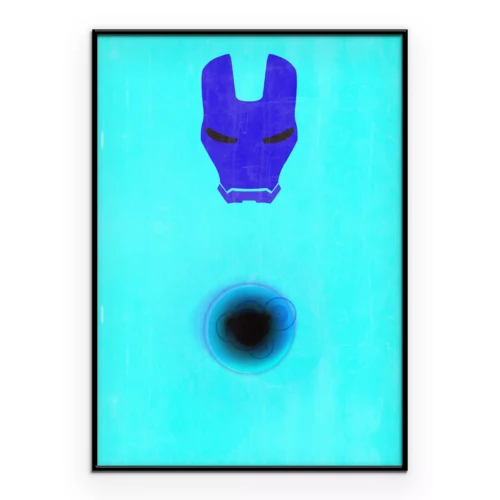 Poster  Symbole d'Iron Man sur fond rouge vieilli