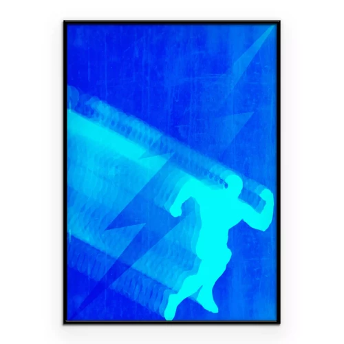 Poster  Super-héros en course et foudre