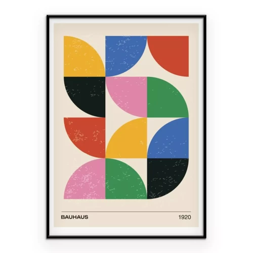 Poster  Dans le style Bauhaus demi-cercles colorés abstraction moderniste