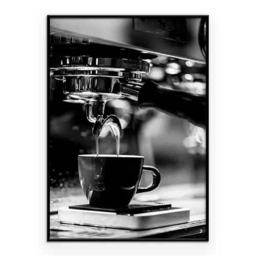Poster  Tasse de café photographie en noir et blanc