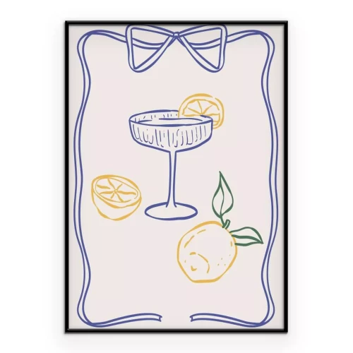 Poster  Illustration moderne avec un cocktail