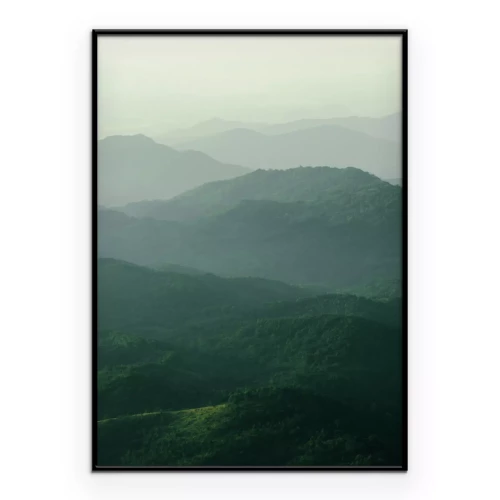 Poster  Paysage de montagne verdoyant le matin