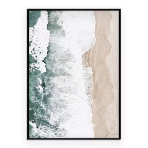 Poster  Vagues déchaînées et plage de sable