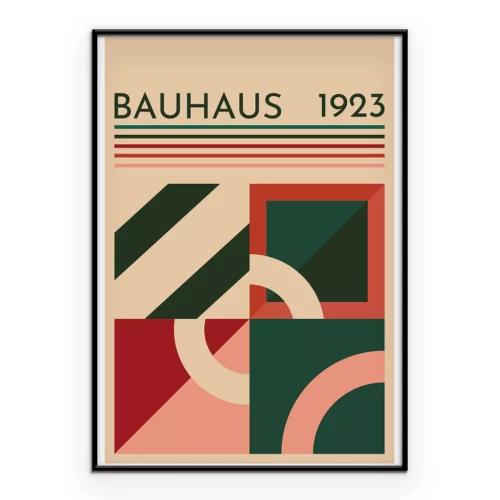 Poster  Abstraction géométrique de style Bauhaus
