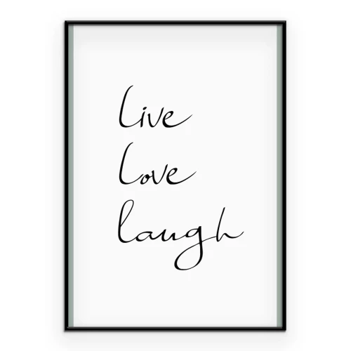 Poster  Typographie minimaliste live love laugh