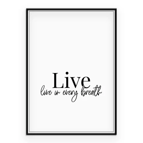 Poster  Citation sur la vie sur fond blanc