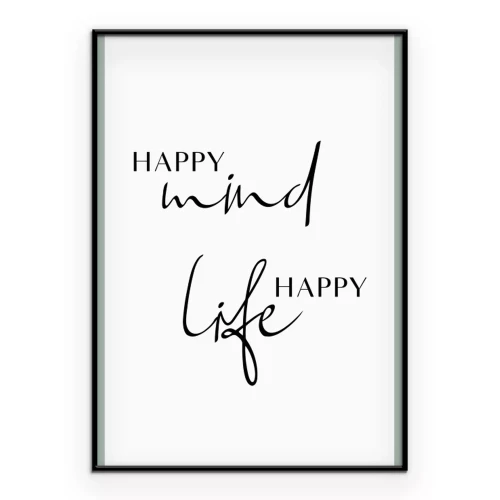 Poster  Citation "Happy Life" sur la vie heureuse