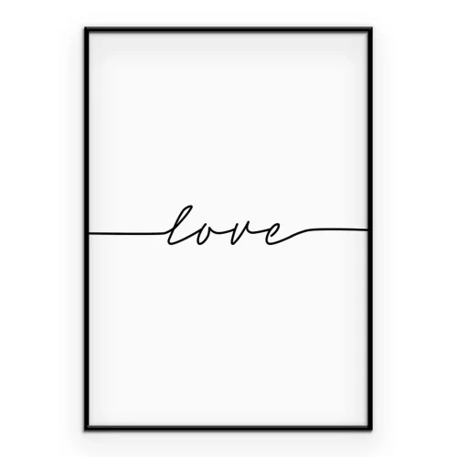 Poster  Love inscription minimaliste sur fond blanc