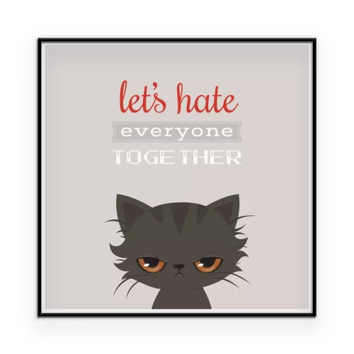 Poster  Chat avec une inscription amusante