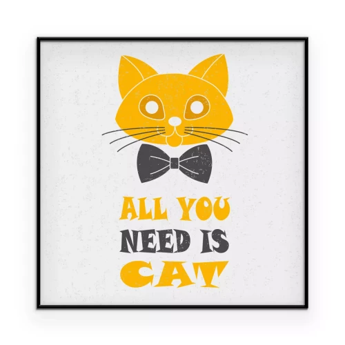 Poster  Inscription avec un dessin de chat