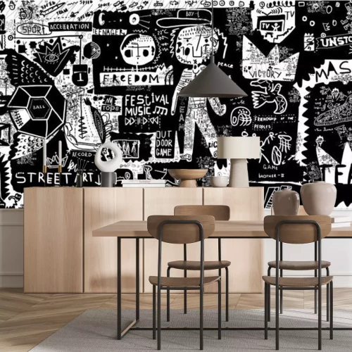 Papier peint  Jeunesse graffiti Basquiat