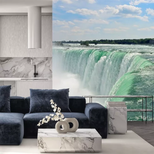 Papier peint  Immense chute d'eau avec de l'eau turquoise