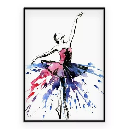 Poster  Ballerine dansant à l'aquarelle artistique