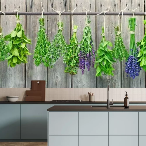 Papier peint  Bouquets d'herbes aromatiques du jardin