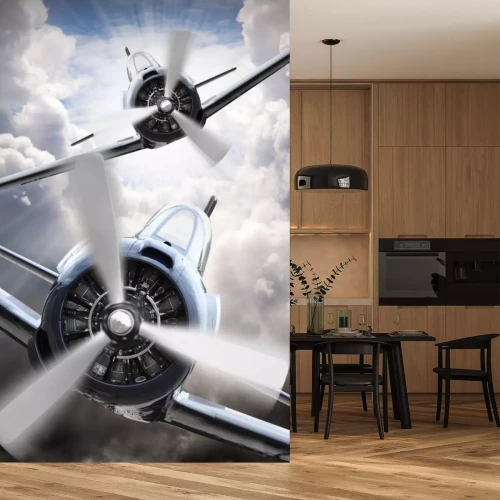 Papier peint  Avions rétro en plein vol